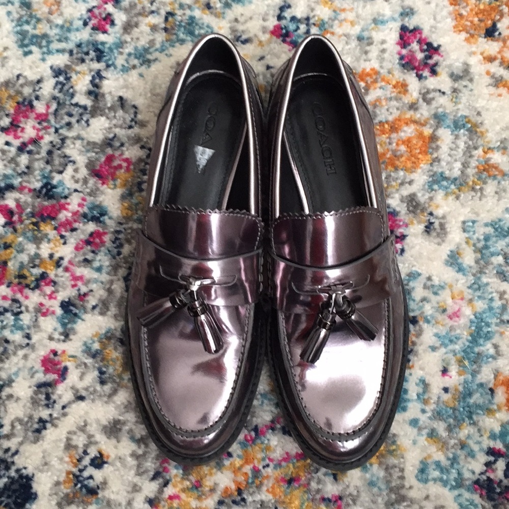 Coach metallic loafers